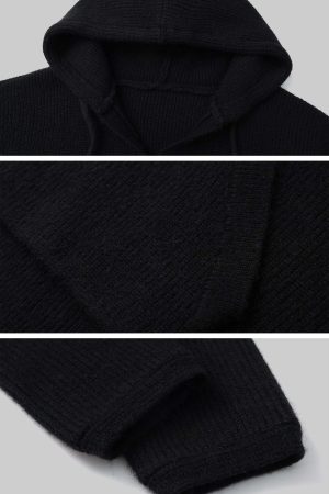WARDEN EDGE Oversized Hooded Knit Sweater