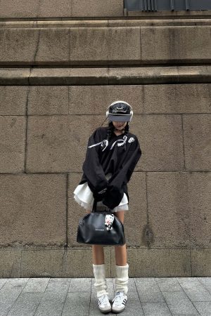 WARDEN EDGE Oversized Hoodie with Ribbon Details