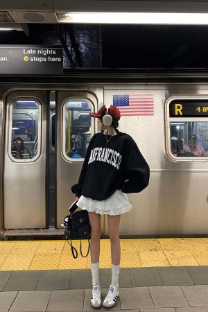 WARDEN EDGE Oversized San Francisco Sweatshirt Casual Streetwear Pullover