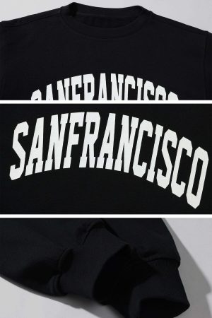 WARDEN EDGE Oversized San Francisco Sweatshirt Casual Streetwear Pullover