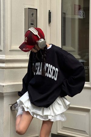 WARDEN EDGE Oversized San Francisco Sweatshirt Casual Streetwear Pullover