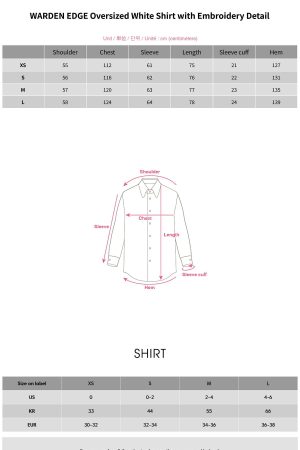 WARDEN EDGE Oversized White Shirt with Embroidery Detail