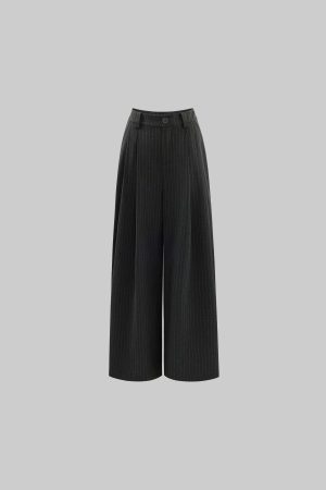 WARDEN EDGE Pinstripe Wide-Leg Trousers