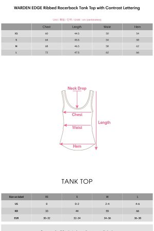 WARDEN EDGE Ribbed Racerback Tank Top with Contrast Lettering