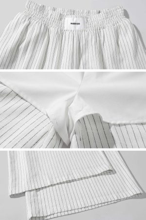 WARDEN EDGE Striped Wide-Leg Pants
