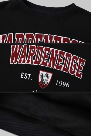 WARDEN EDGE Vintage Embroidery Oversized Sweatshirt