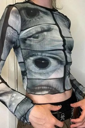 Weirdcore Eyes Top