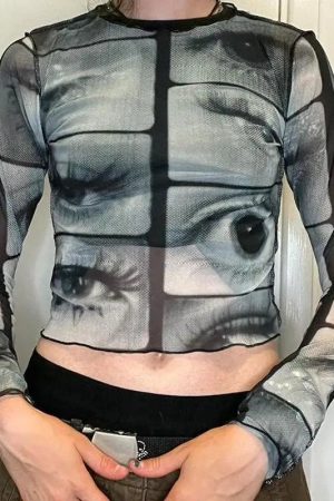 Weirdcore Eyes Top