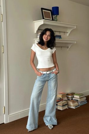 White V Neck Top
