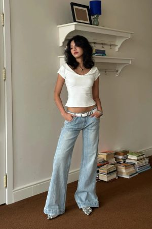 White V Neck Top