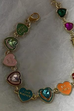 Y2K Colorful Heart Bracelet