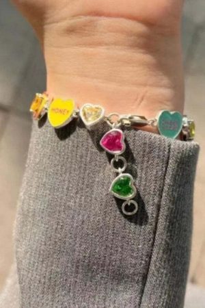 Y2K Colorful Heart Bracelet