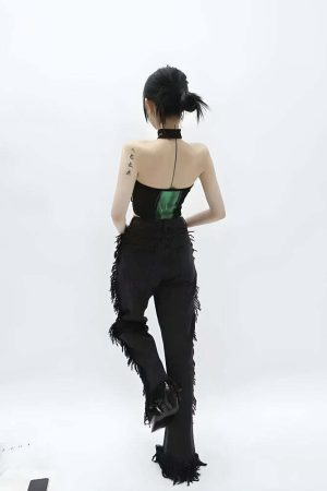 Y2K Cropped Halter Top