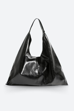 Y2K Faux Patent Leather Hobo Bag