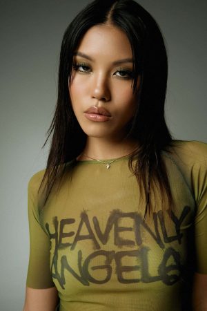 Y2K Heavenly Angels Sheer Top