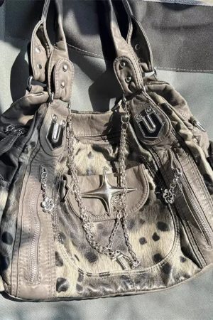 Y2K Leopard Faux Fur Bag