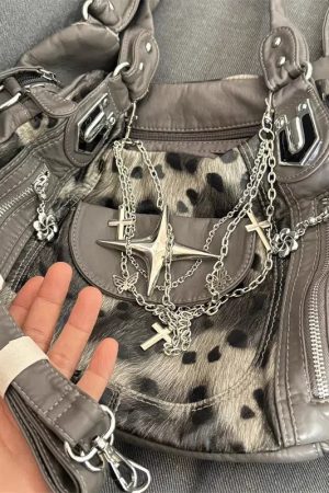 Y2K Leopard Faux Fur Bag