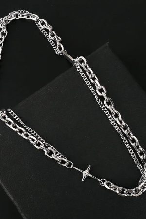 Y2K Star Double Chain Necklace