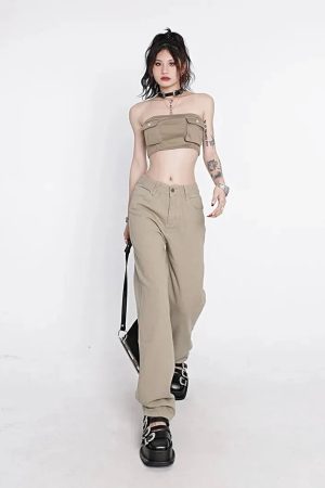 Y2K Star Pockets High Waist Jeans