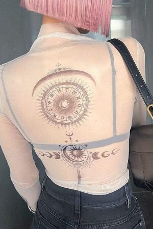 Zodiac Graphic Mesh Top